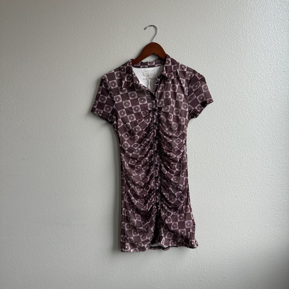 UO Checker Patterned Women's Dress